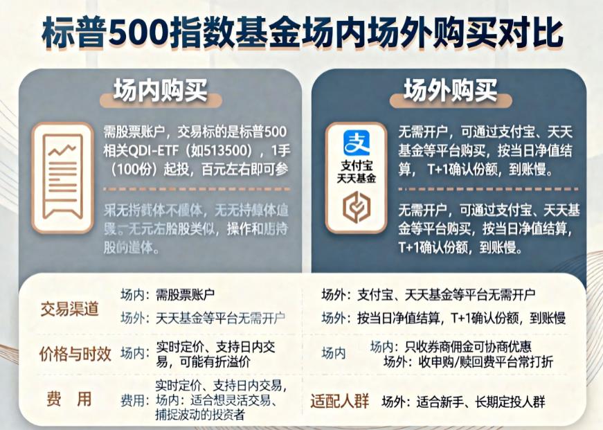 标普500指数基金能场内买吗？和场外区别？