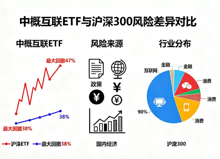 中概互联ETF和沪深300，风险差异大吗？