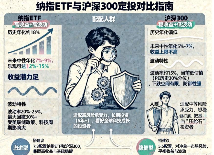 纳指ETF和沪深300，定投哪个划算？
