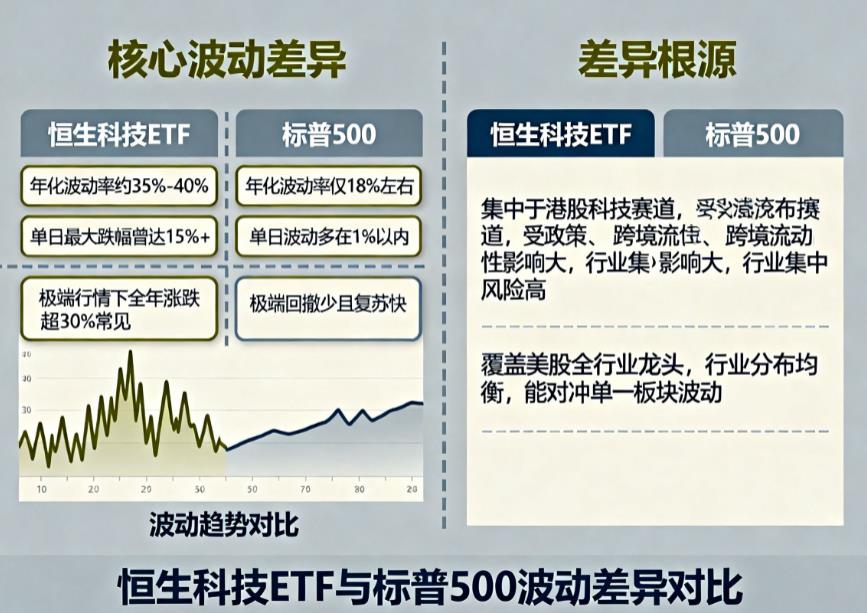 恒生科技ETF和标普500，哪个波动大？