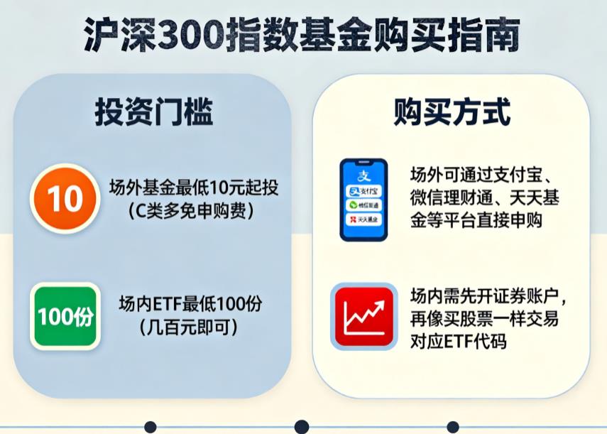 沪深300指数基金投资门槛高吗？怎么买？