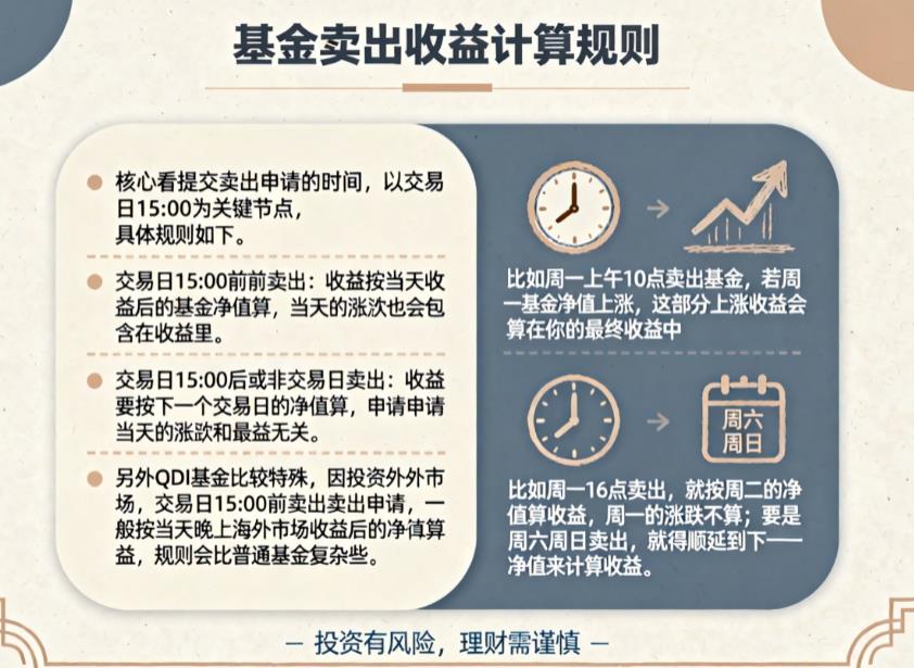 基金卖出收益算哪天的？当天涨了算收益吗？