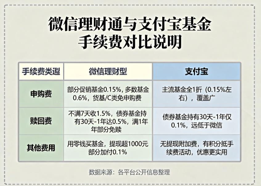 微信理财通买基金手续费怎么算？跟支付宝比哪个更低？