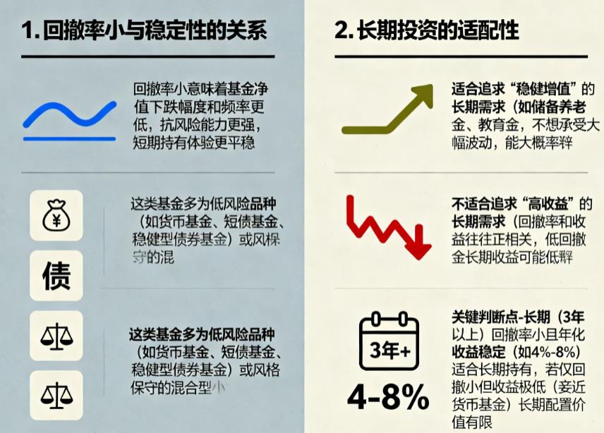 基金回撤率小的基金更稳定吗？适合长期投资吗？