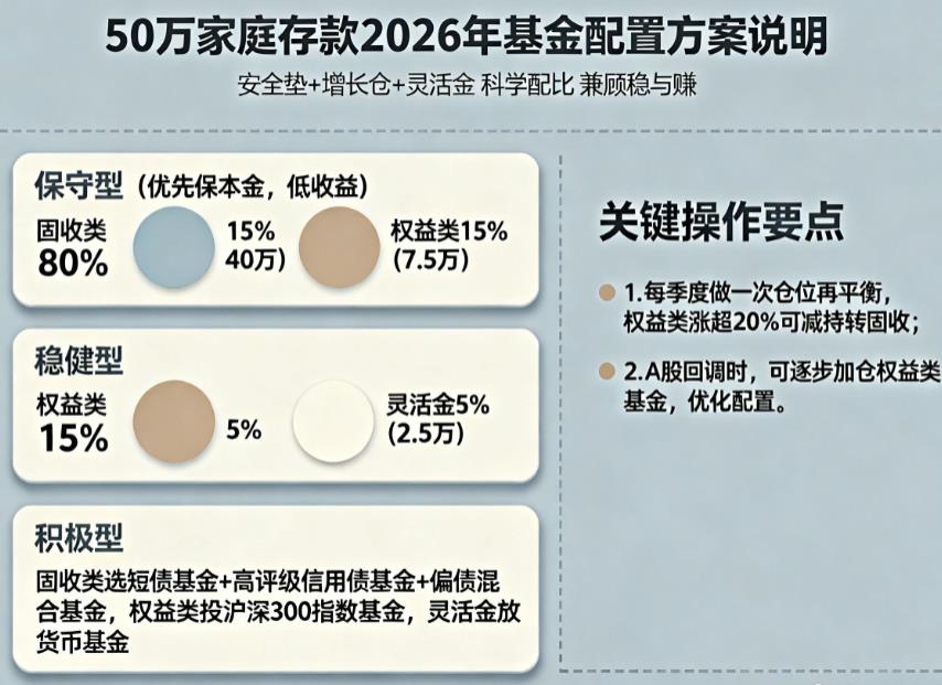 家庭存款50万，2026年基金配置建议？