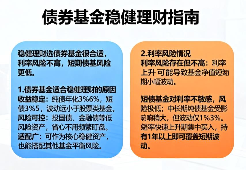 稳健理财选债券基金怎么样？利率风险会很高吗？