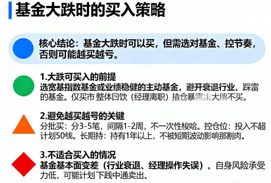 基金大跌时可以买入吗？会不会越买越亏？