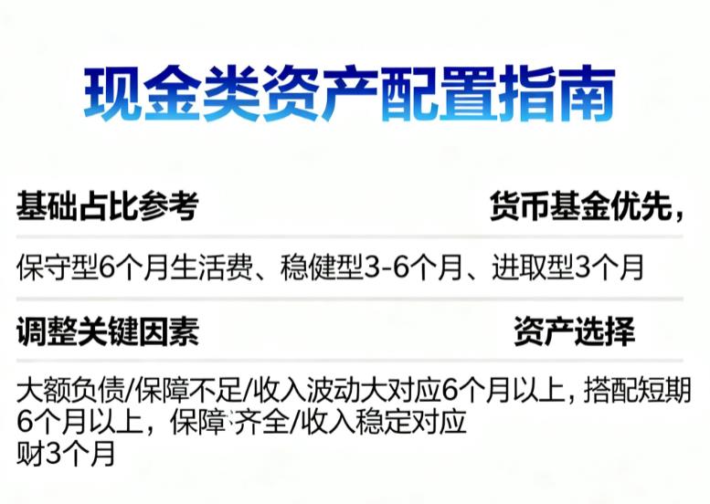 资产配置中现金类资产占比多少?能应对突发情况?