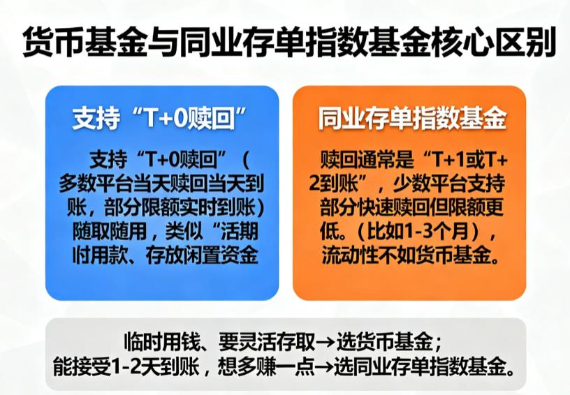 同业存单指数基金和货币基金，哪个流动性更好？