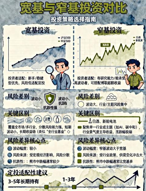 定投指数基金,选宽基还是窄基?风险差别大吗?