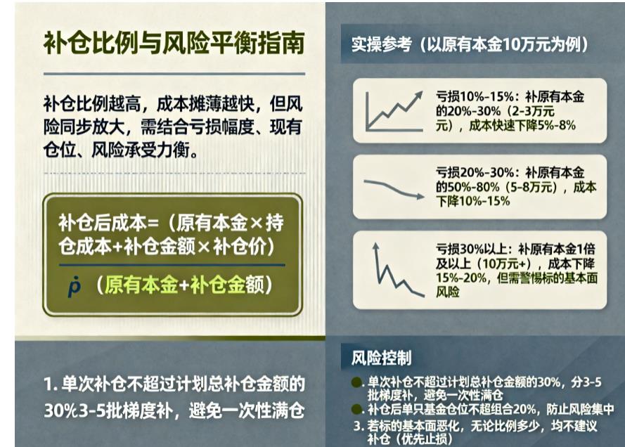 基金亏了之后补仓，补多少比例能快速摊薄成本？