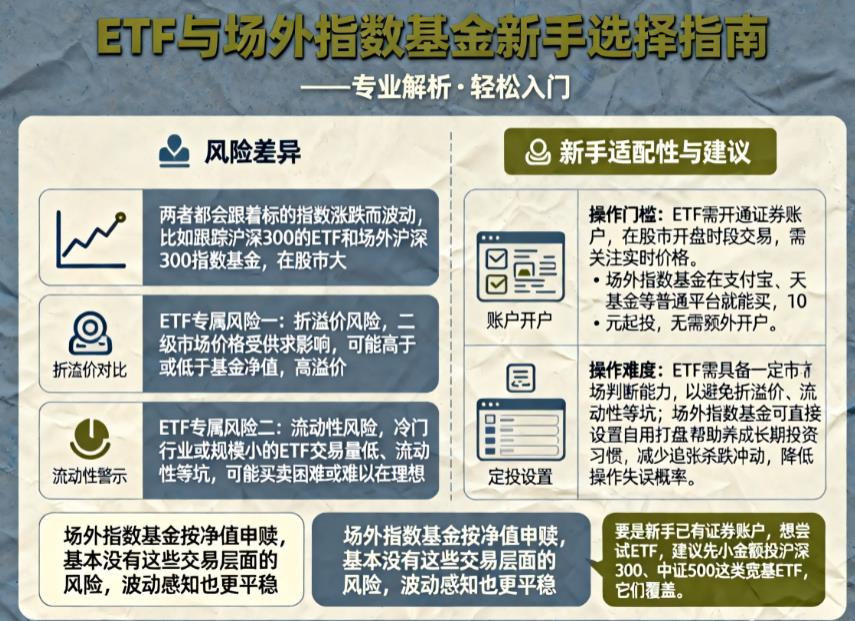 ETF基金比指数基金风险高吗?新手更适合投哪个?