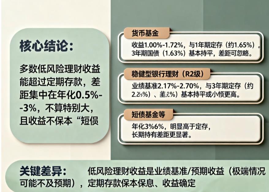 低风险理财的收益能超过定期存款吗？差距大不大？
