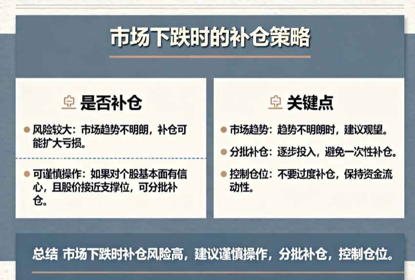 手里有钱,但市场一直在跌,现在补仓风险大吗?