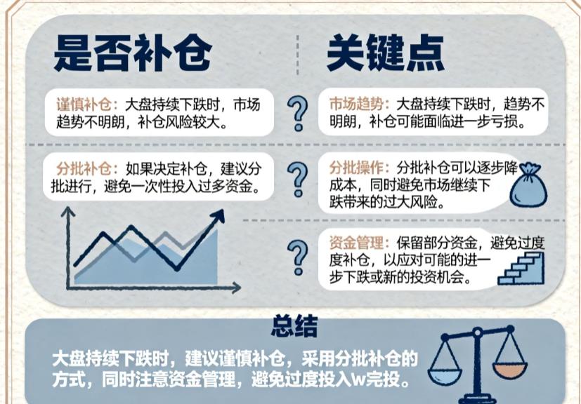 大盘一直在跌，我该补仓降低成本吗？