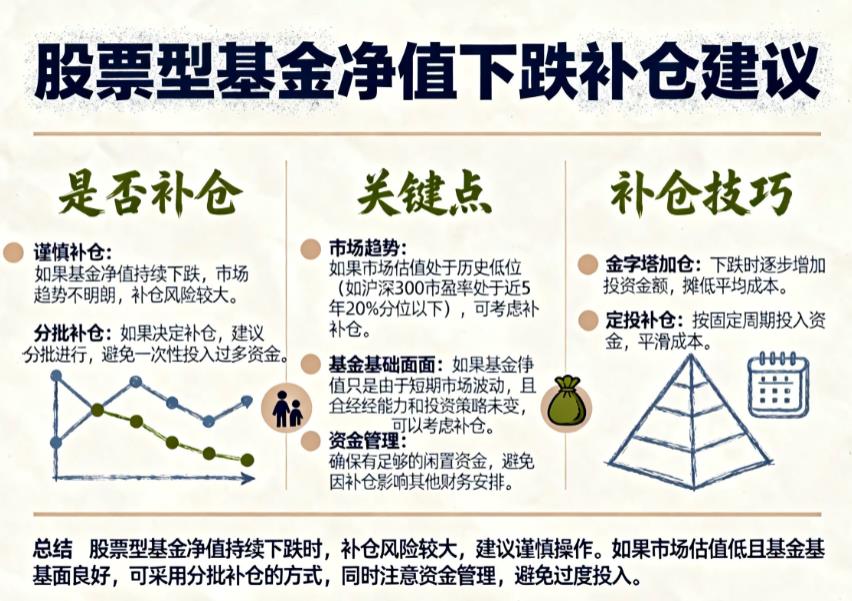 股票型基金净值持续下跌，能补仓吗？