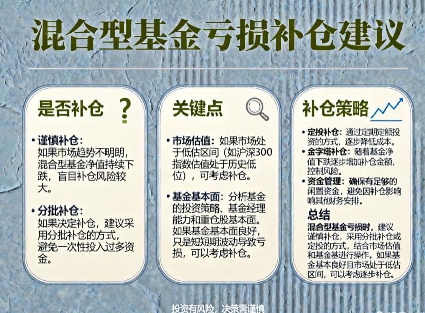 混合型基金亏了这么多，能补仓吗？