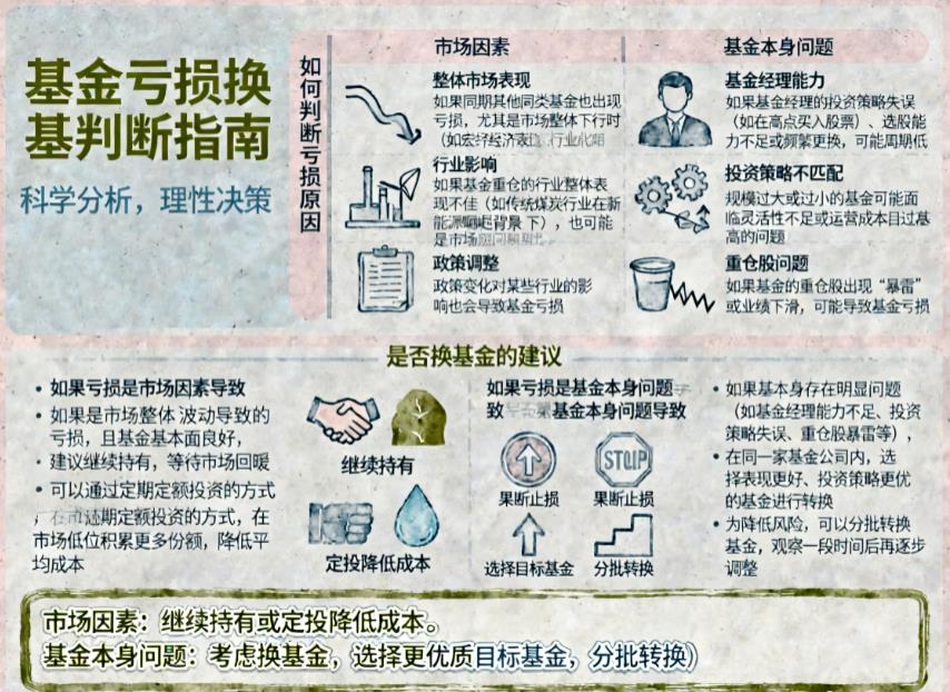 基金亏损后要不要换基金？咋判断是基金本身的问题还是市场问题？
