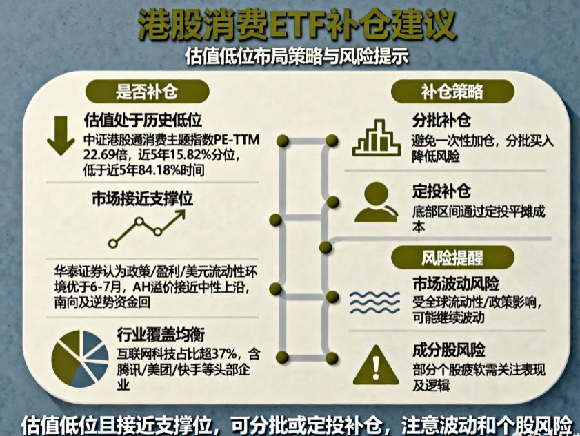 港股消费ETF持续走低，大跌这么久能补仓吗？