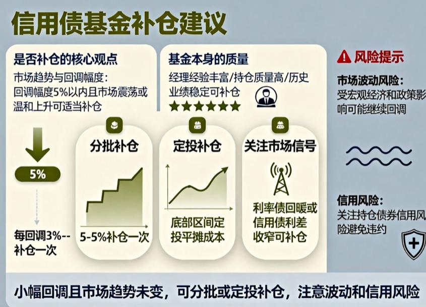 信用债基金小幅回调，大跌后能补仓吗？