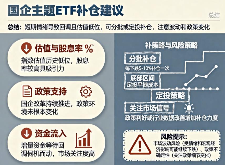 国企主题ETF普遍下跌超7%，能补仓吗？