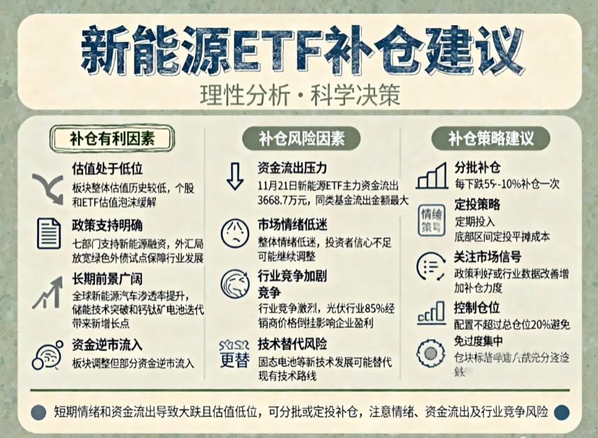 新能源ETF突发大跌4%，短期补仓风险高吗？