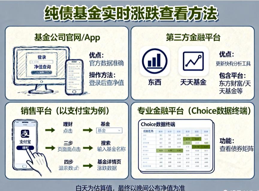 纯债基金这类场外基金，当天能看到实时涨跌不？