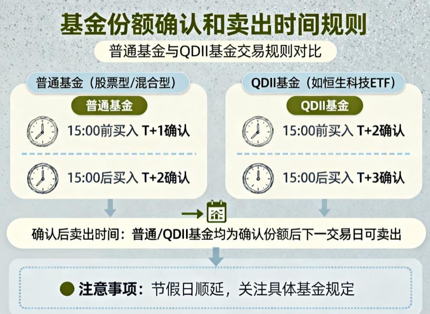 基金份额是当天确认吗？确认后多久能卖出？