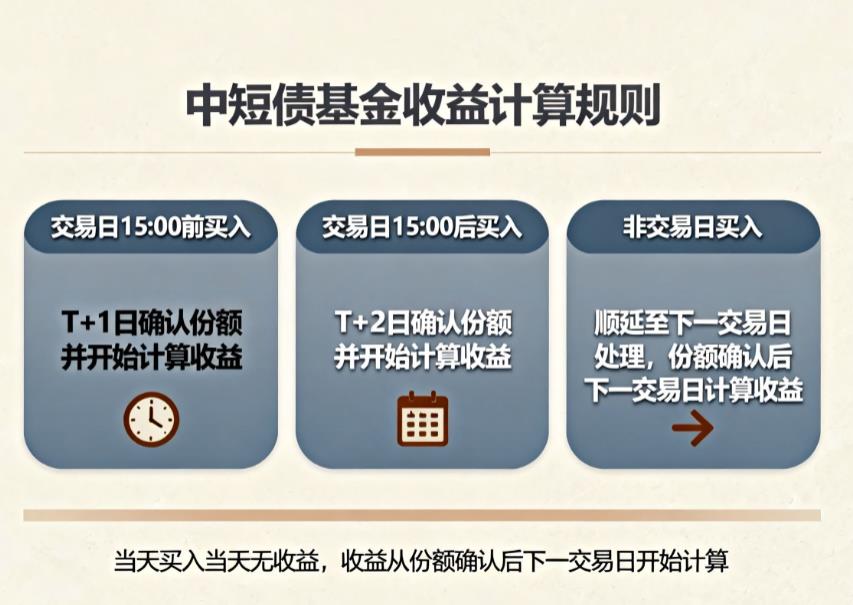 中短债基金买入后多久有收益?当天有收益吗?
