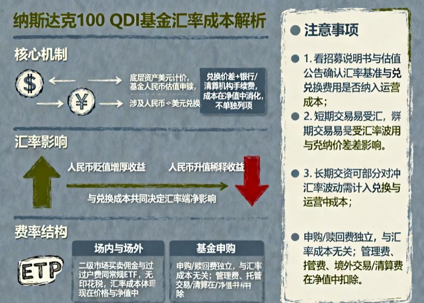 纳斯达克100这类QDII基金,有汇率转换费用吗?