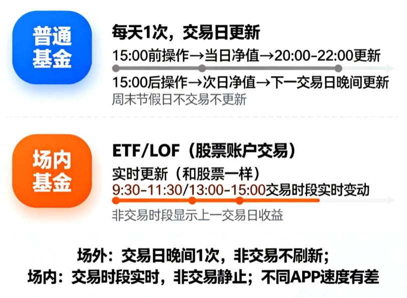 基金持有收益是实时更新的吗?多久刷新一次?