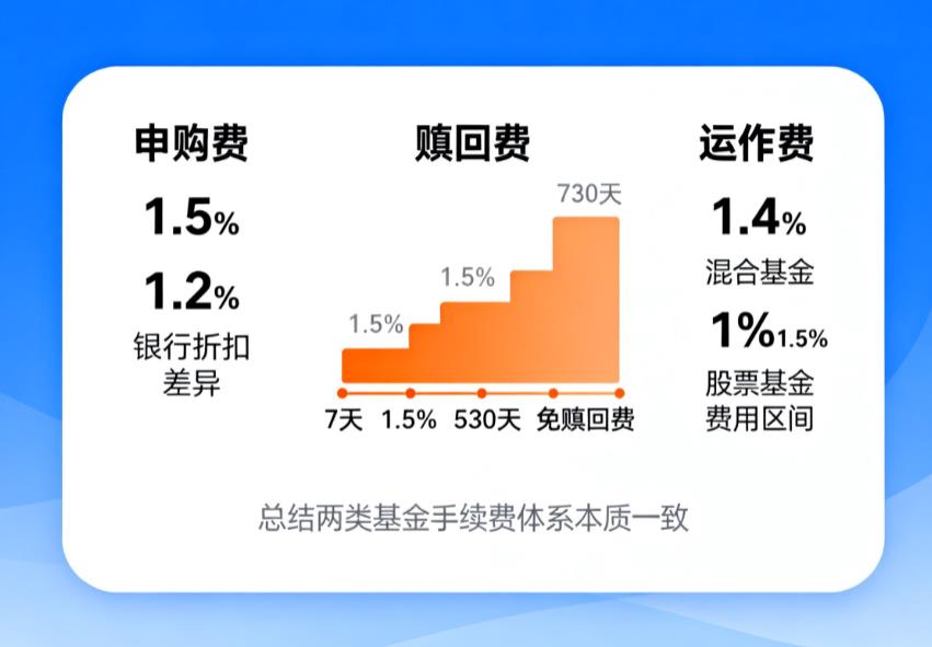 易方达这类混合基金，手续费比股票基金低吗？