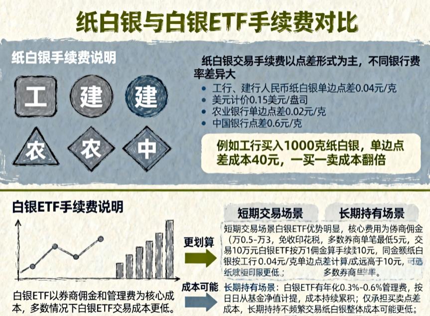 纸白银交易手续费多少?和白银ETF比哪个低?