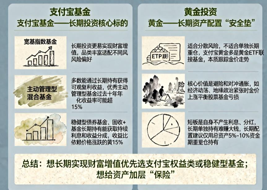 支付宝黄金和基金哪个适合长期投资?