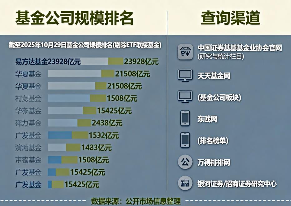 基金公司规模排名怎么查?2025前10名是哪些?