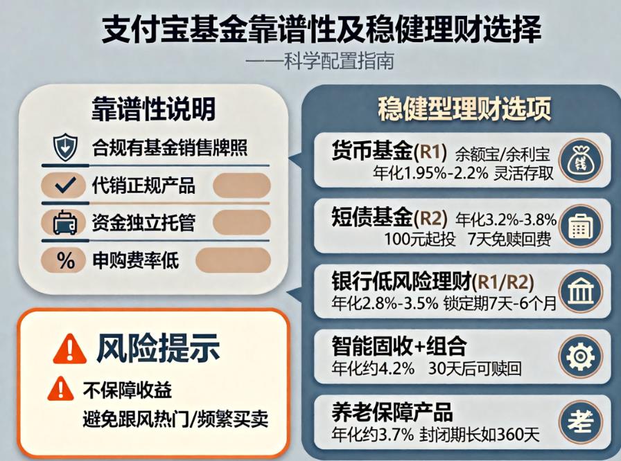 支付宝基金靠谱吗？有哪些稳健型理财可选？