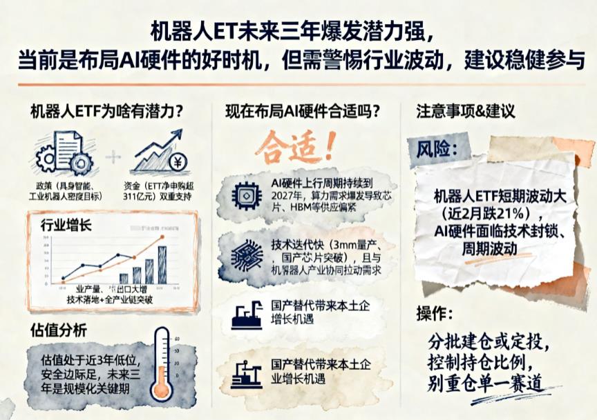 机器人ETF未来三年有爆发潜力吗?现在是不是布局AI硬件的好时机?