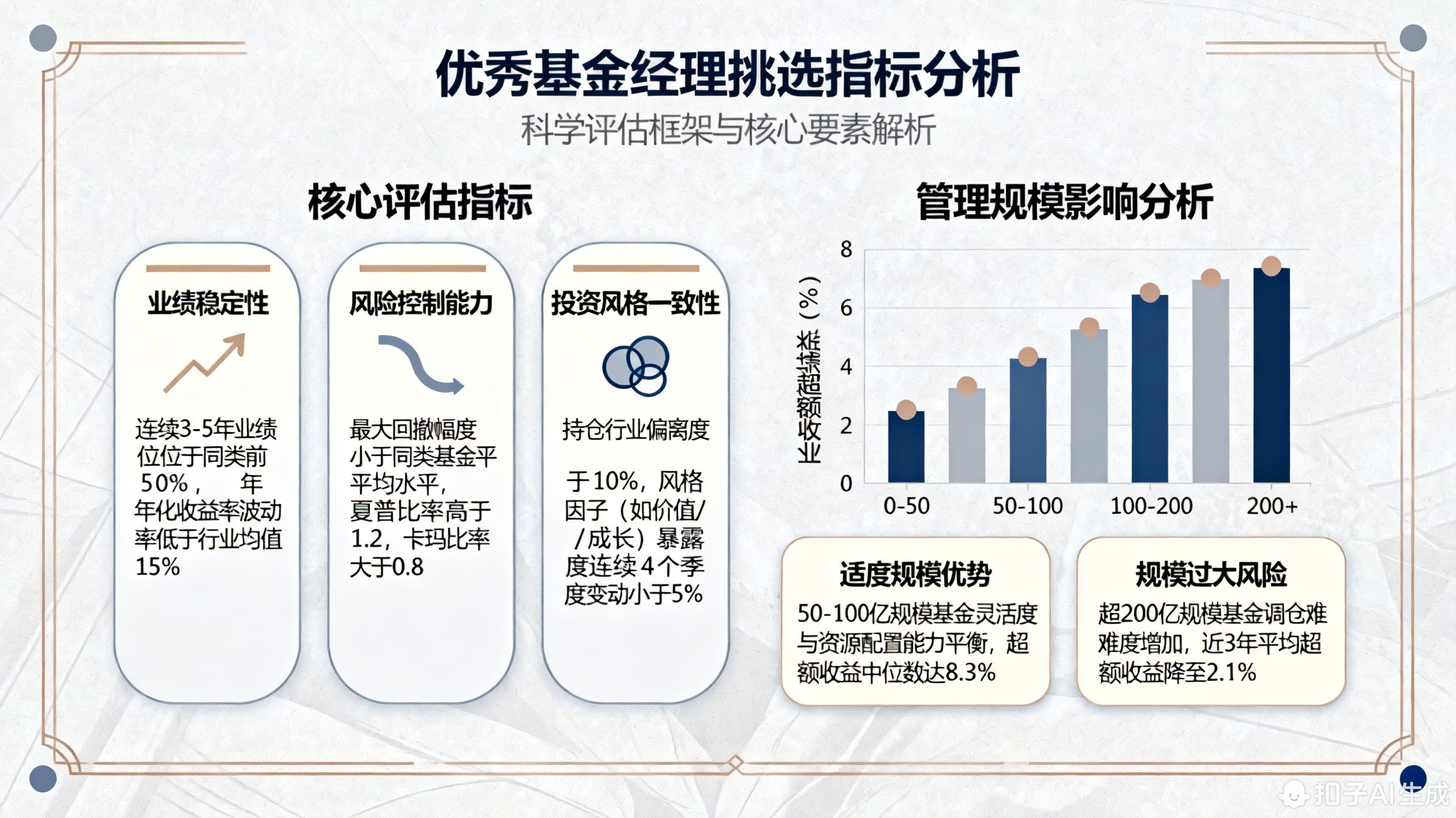 挑选优秀的基金经理主要看哪些指标?管理规模重要吗?