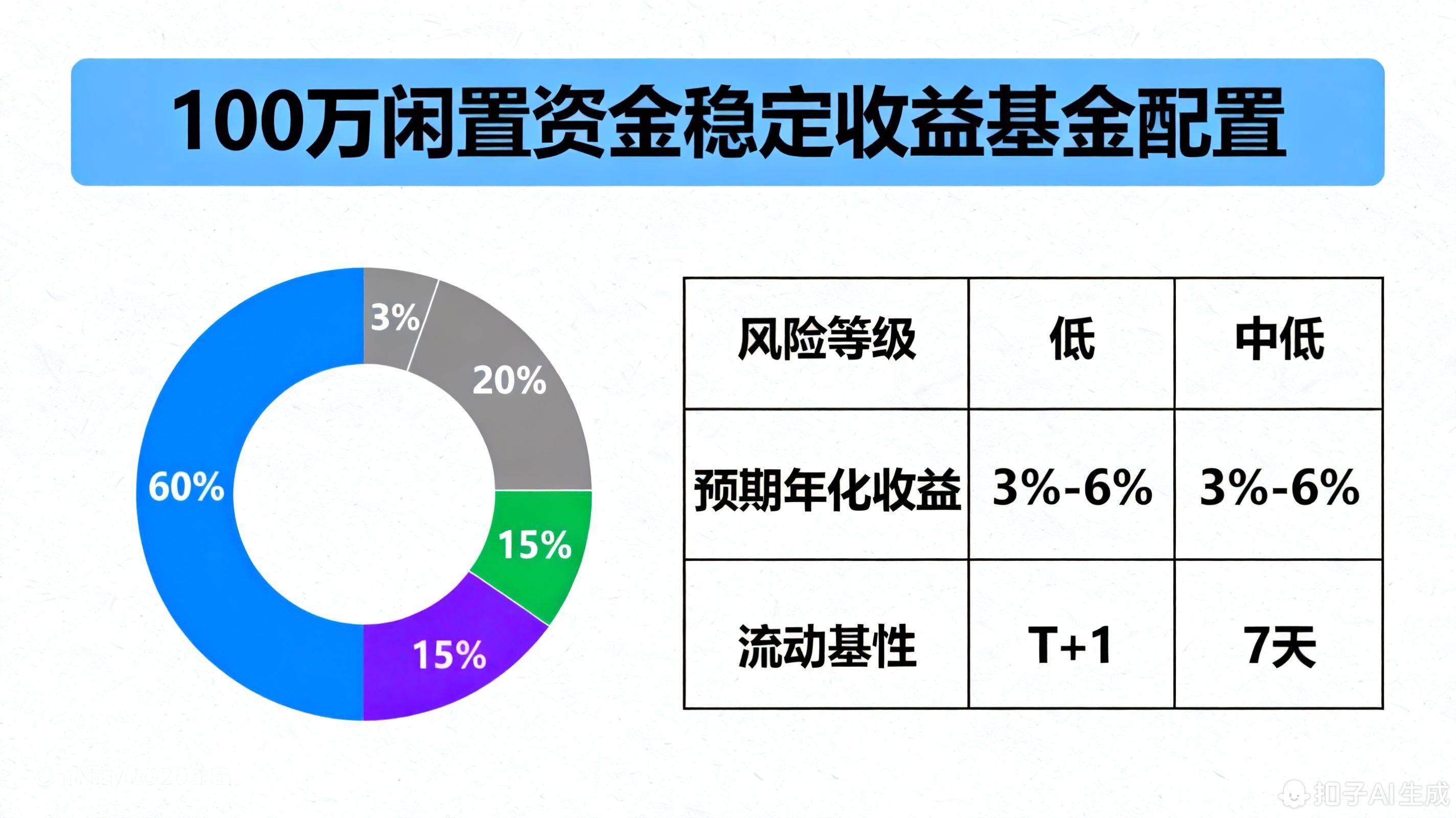 100万闲置资金想获得稳定收益,该配置哪些类型的基金?