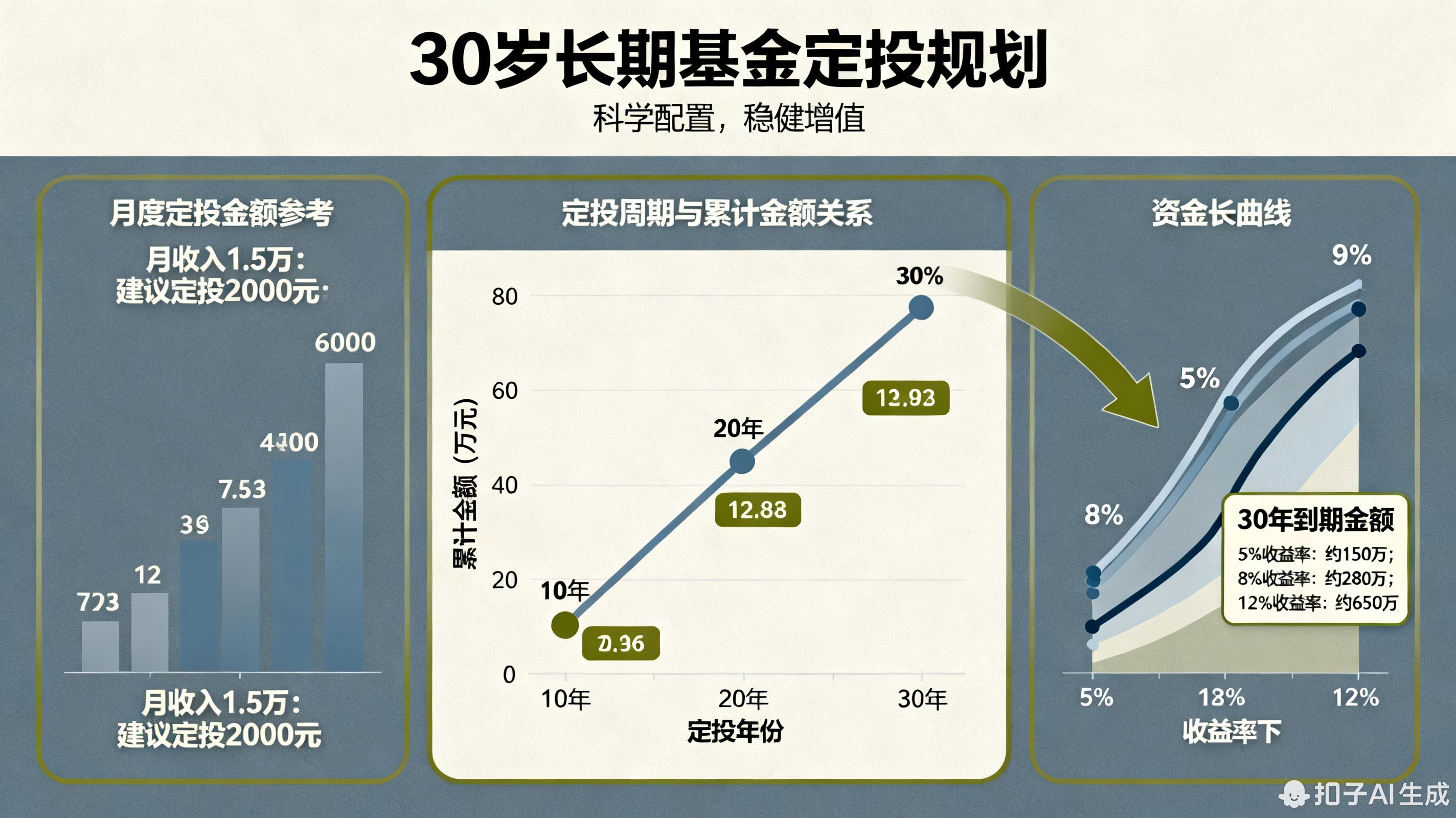 30岁开始为养老做基金定投，每月投多少比较合适?