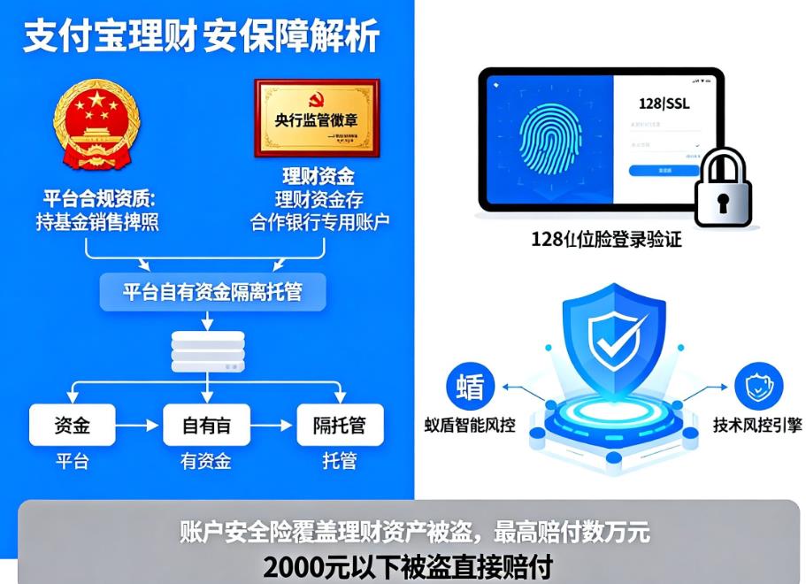 想把闲钱放支付宝理财,但怕遇到平台跑路或产品暴雷,有保障吗?