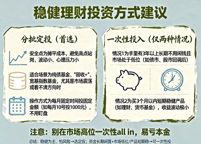 稳健理财是一次性投入好,还是分批定投更安全?