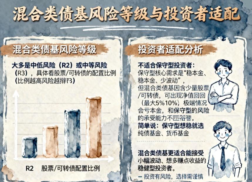 混合类债基属于什么风险等级？适合保守型投资者吗？