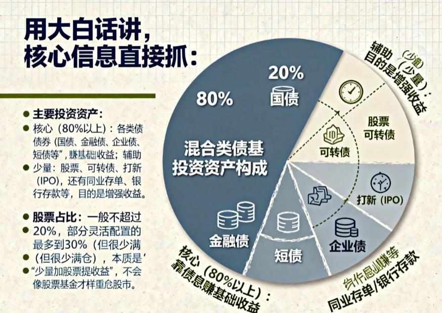 混合类债基主要投资哪些资产？股票占比一般多少？