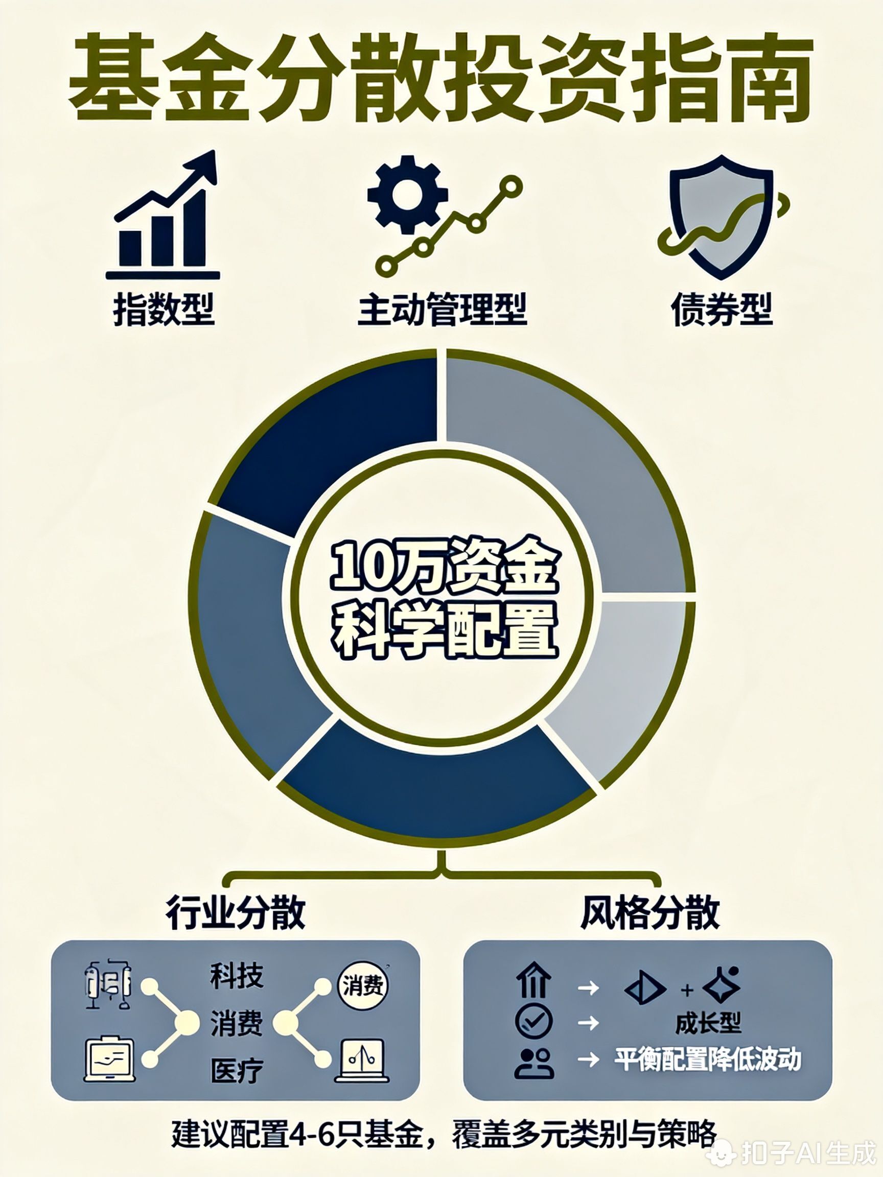 10万资金想分散投资，买几只基金比较合适?