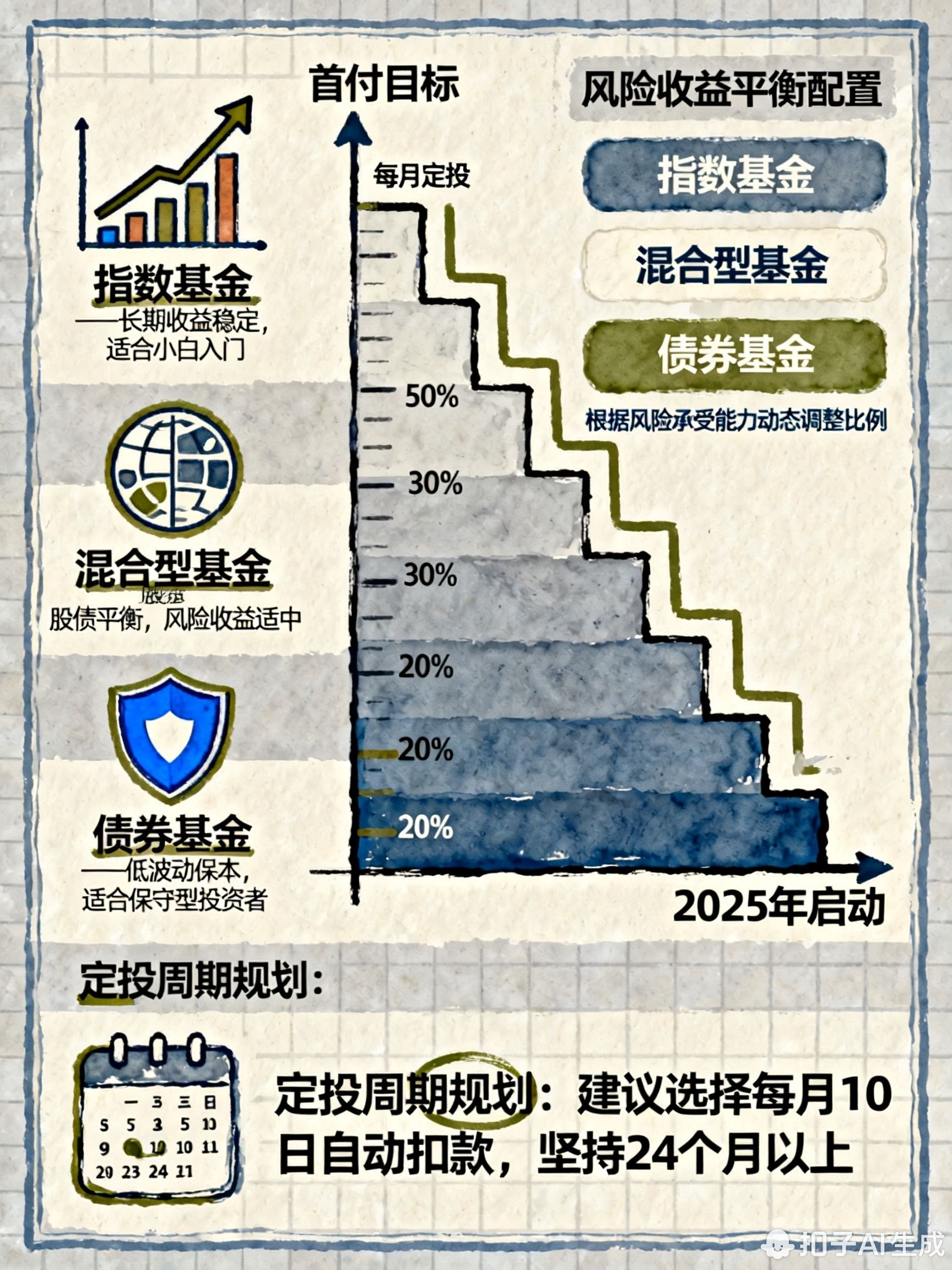 2025年想通过基金定投攒够首付,该选择什么类型的基金?