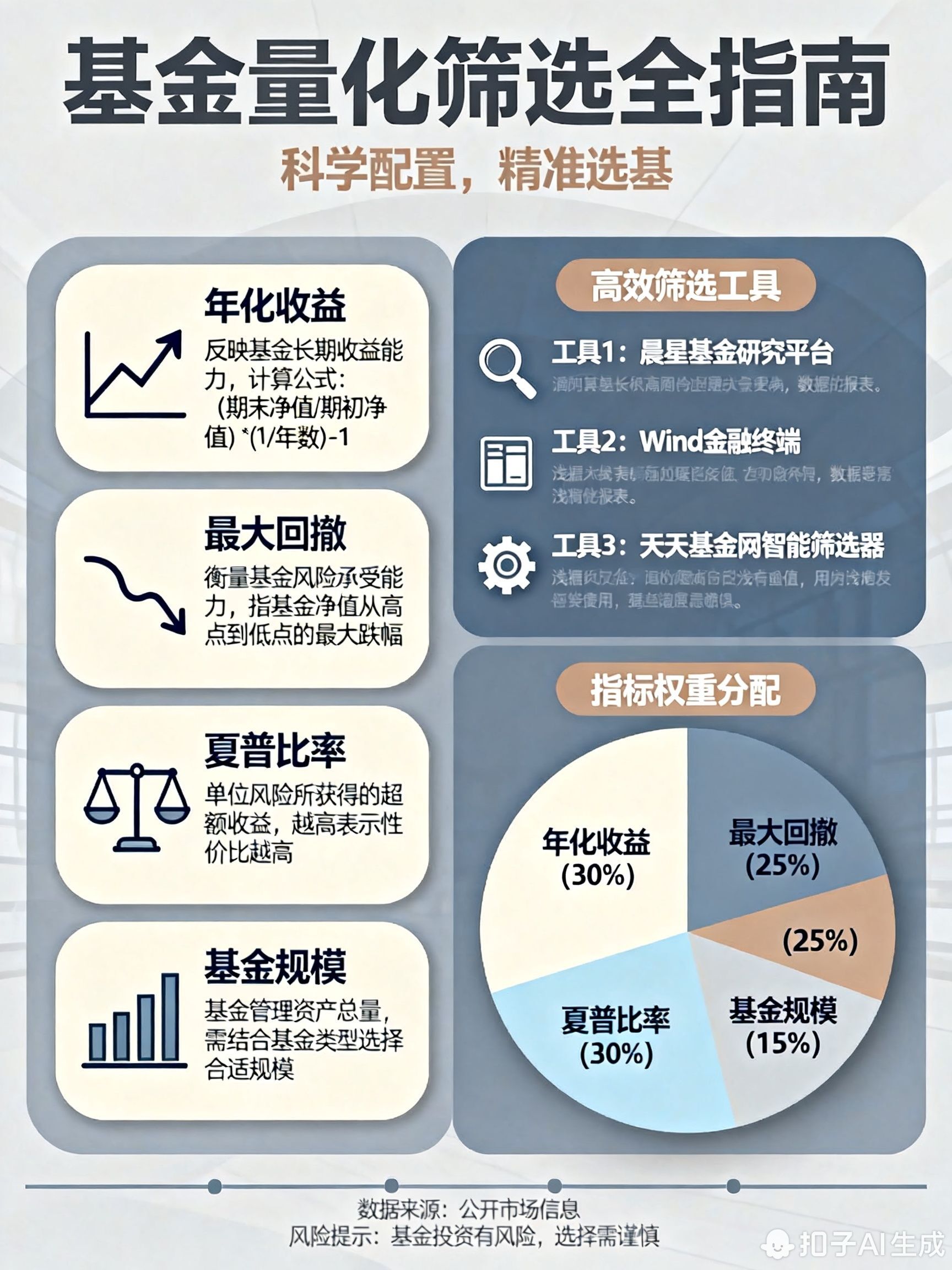 如何通过量化工具筛选出优秀的基金?哪些指标最关键?