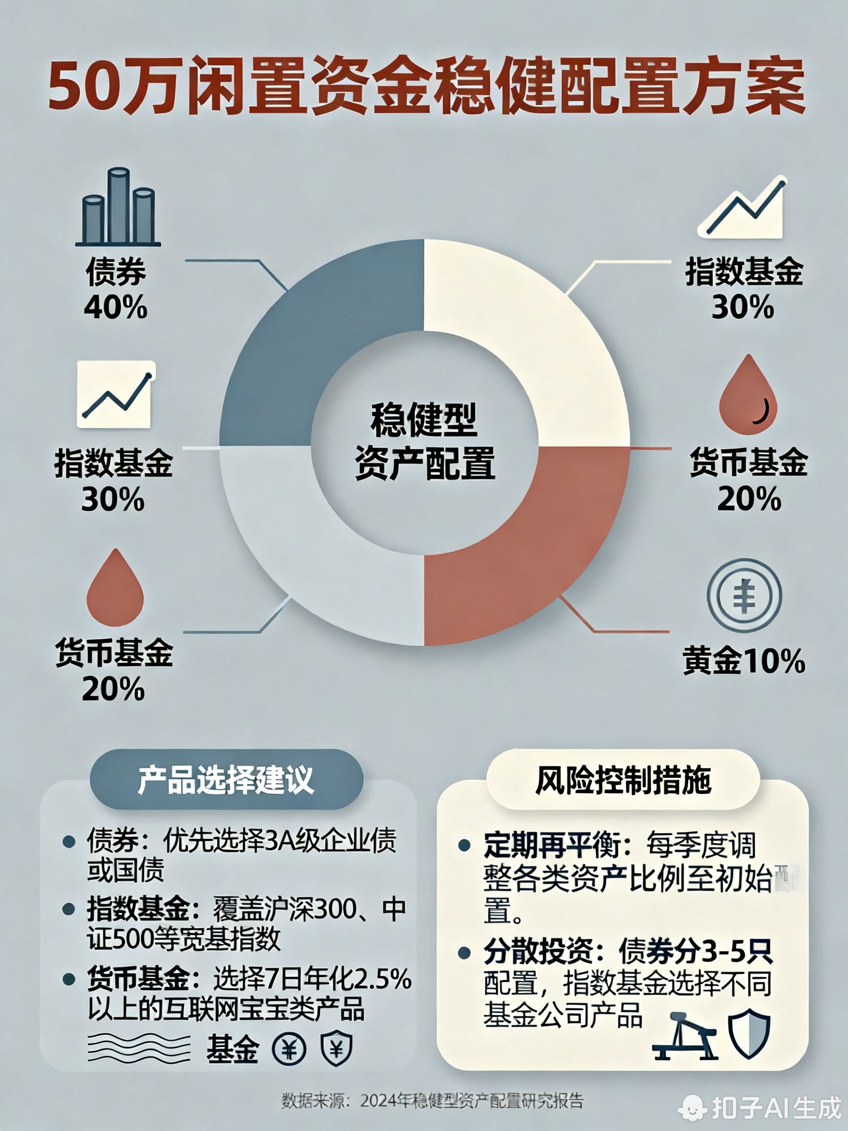 50万闲置资金,该怎么配置才能获得稳定收益?
