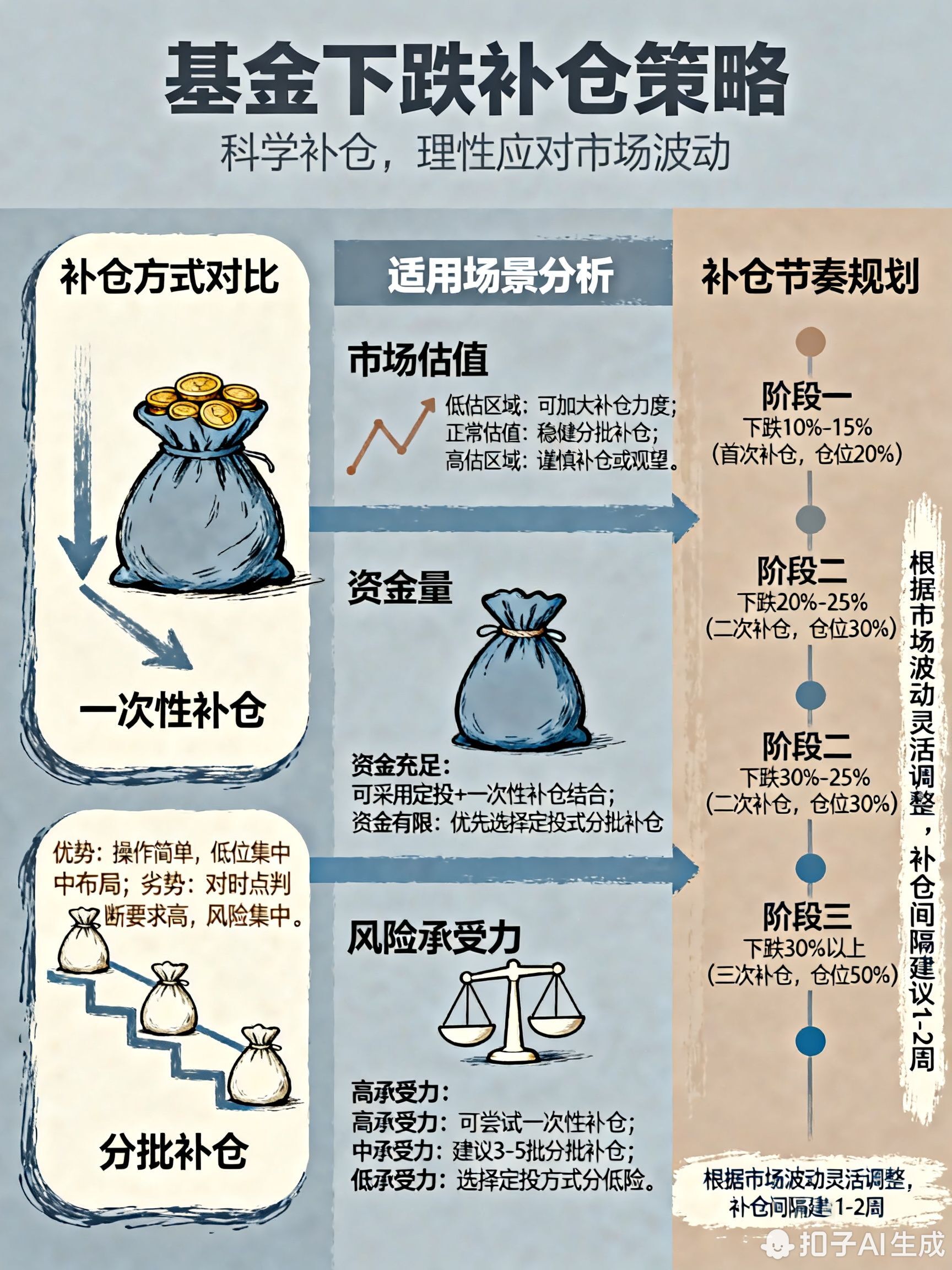 基金下跌时该一次性补仓还是分批补仓?
