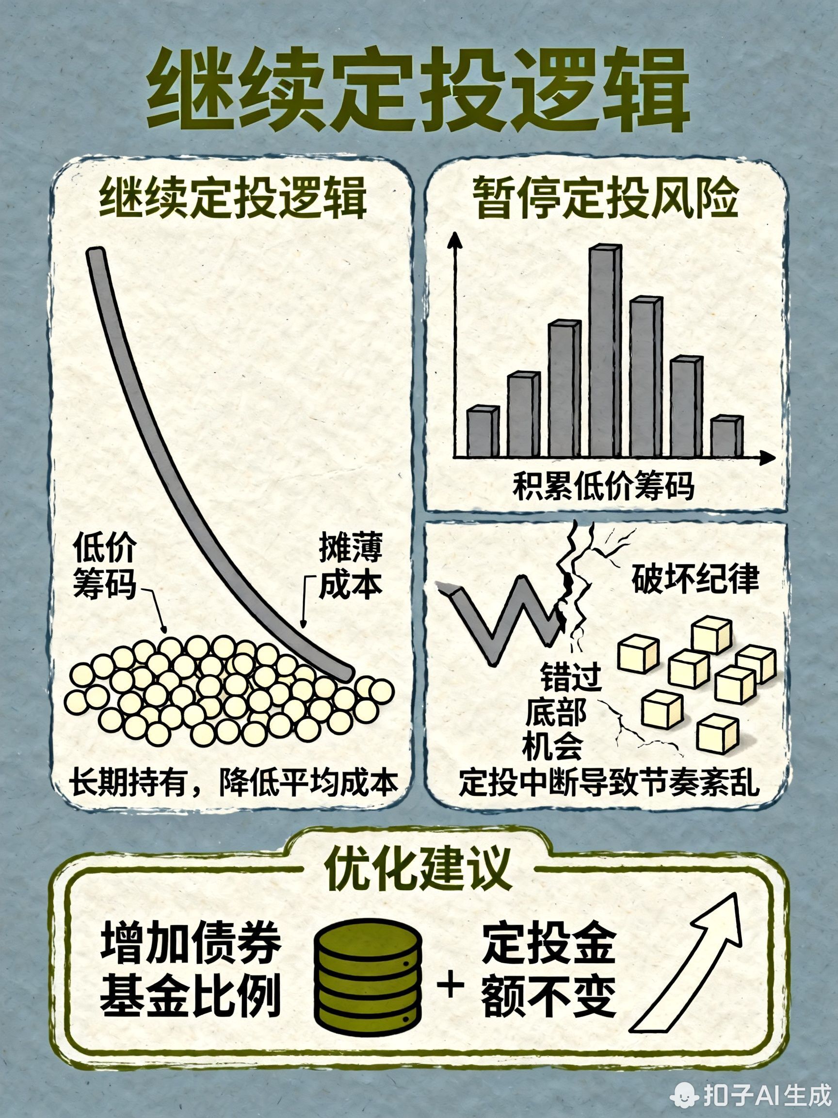 市场整体走势向下时,该暂停定投还是继续坚持?
